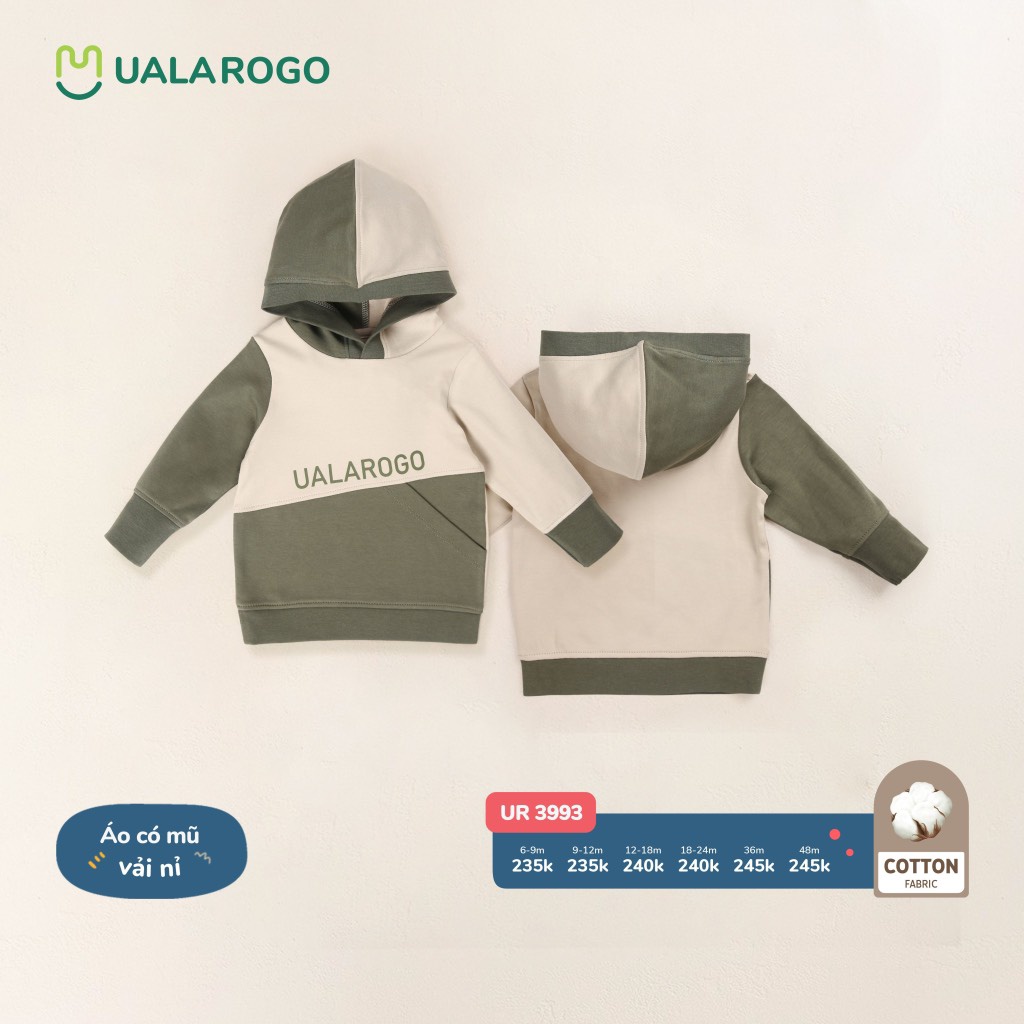 Áo Hoodie Ualarogo dài tay cho bé trai bé gái