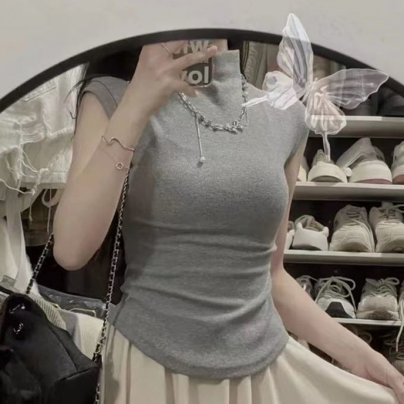 Set Áo Thun Ngắn Tay Và Chân Váy Lưng Cao Thời Trang Dành Cho Nữ