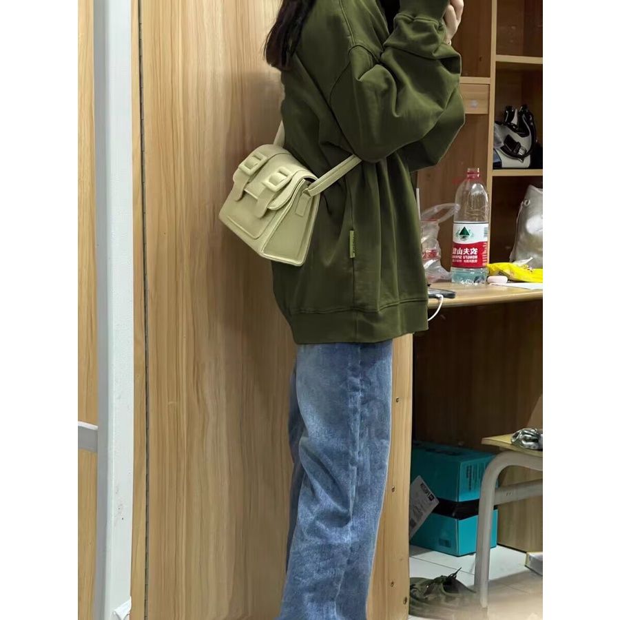 NEWMINE❤Áo sweater Áo nỉ dài tay Áo Thun Nỉ Tay Dài Cổ Tròn Dáng Rộng In Hình Cô Gái Phong Cách Thời Trang