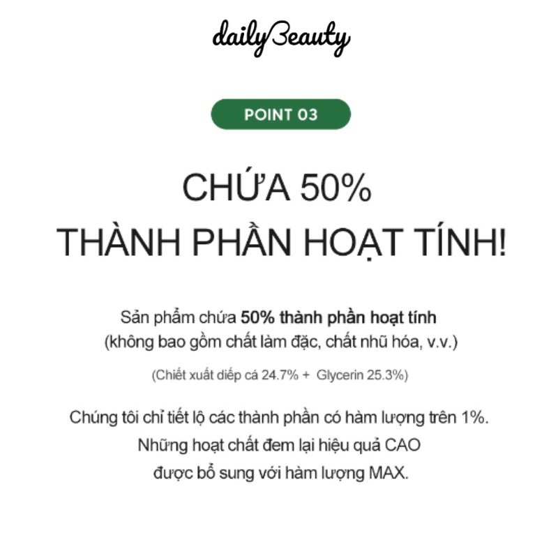 Sữa Rửa Mặt Diếp Cá Derma Factory EDLP Houttuynia Cordata 24% Cleansing Foam 120g Daily Beauty