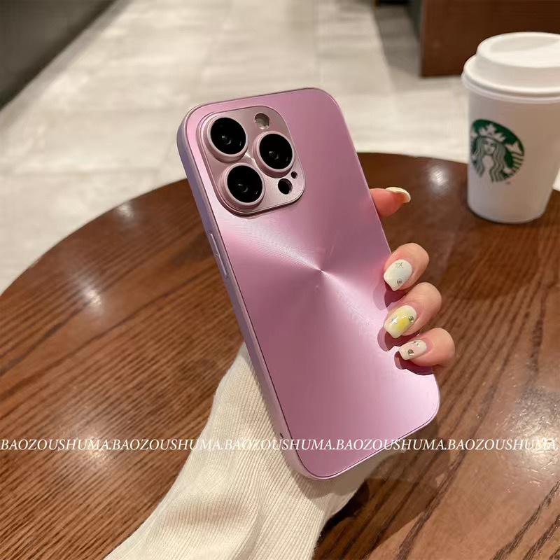 Ốp Điện Thoại Cứng Dạng Nhám Hình Đĩa Sáng Màu aurora Cho iphone 11 12 13 14 15 pro max 14 plus Thời Trang