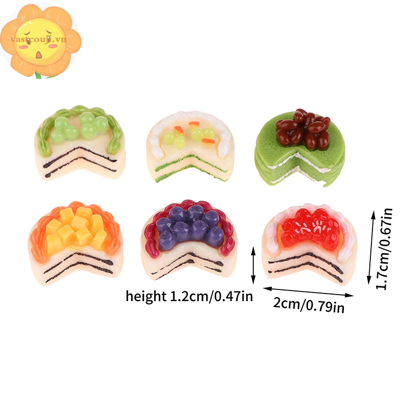 Vastji Set 5 Bánh Trái Cây Giả Trang Trí Nhà Búp Bê vn