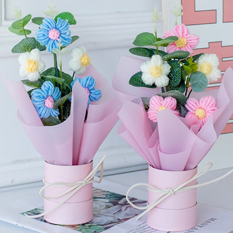 Bó Hoa Giả Đan Móc Thủ Công Trang Trí Nhà Cửa / Sự Kiện