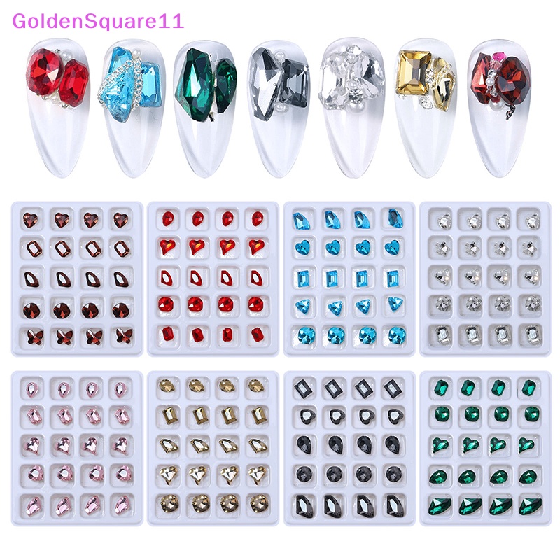 Set 20 Viên Đá 3d Nhiều Màu Đính Móng Nghệ Thuật