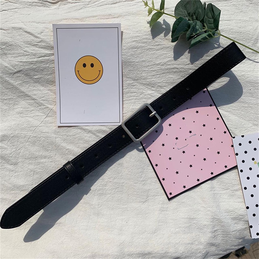 Thắt Lưng Da pu Khóa Chữ Nhật Đơn Giản Phong Cách Hàn Quốc