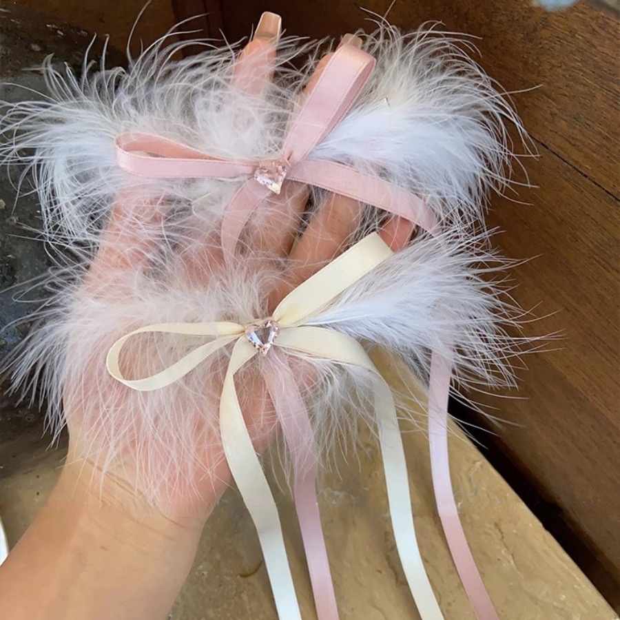 Kẹp Tóc Nơ Ruy Băng Đính Đá Hình Trái Tim Phong Cách Hàn Quốc Cho Nữ