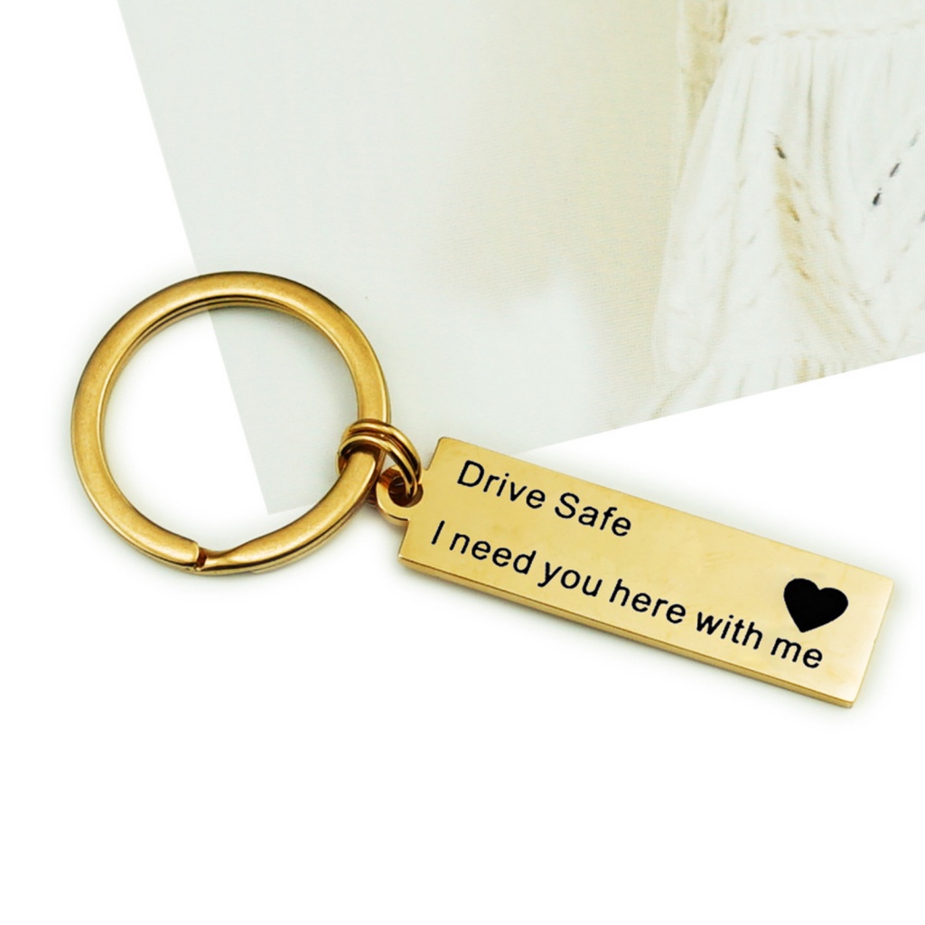 Buym2 Móc Khóa Khắc Chữ Bằng Thép Không Gỉ An Toàn Cho Xe Hơi / Quà Tặng