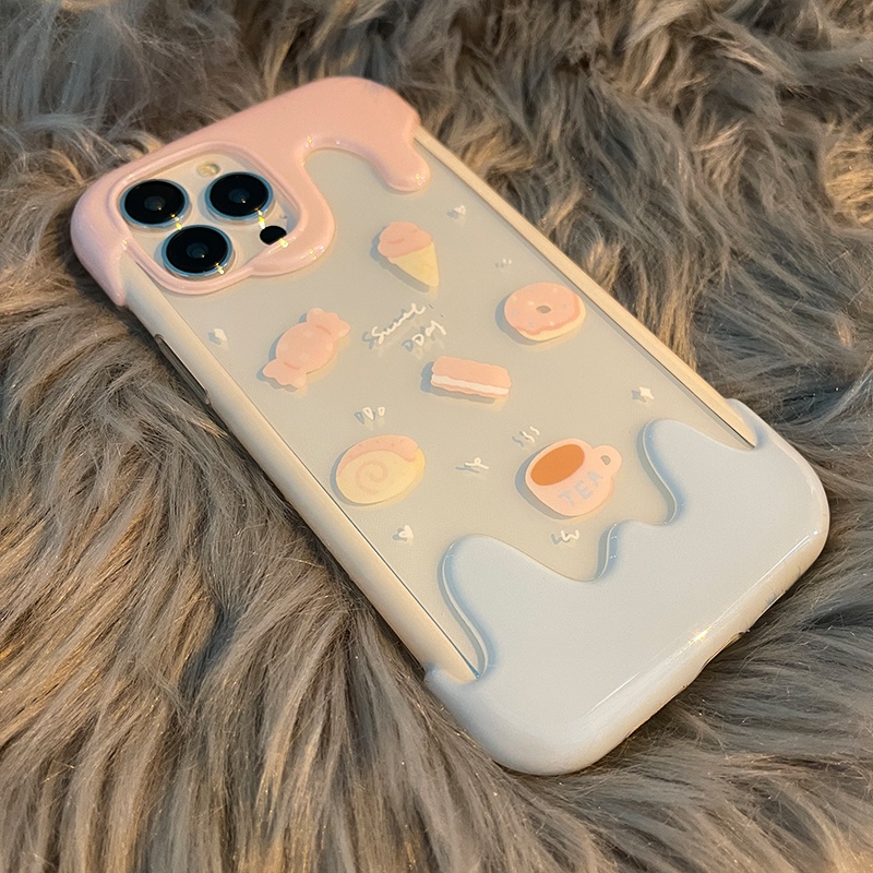 Ốp Điện Thoại Chống Rơi Hình Bánh donut / Kẹo / Bánh donut Cho iphone 7 7 plus 8 8plus xs xr 11 12 13 14 pro plus promax