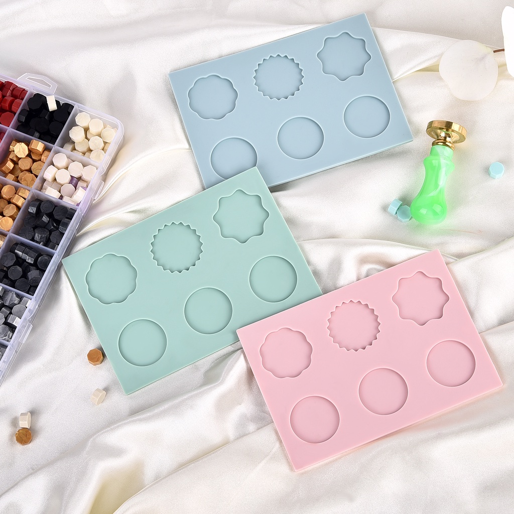 Sáp con dấu silicone khuôn pad nhiều kích cỡ niêm phong sáp cố định hình pad niêm phong phong bì mời DIY làm công cụ