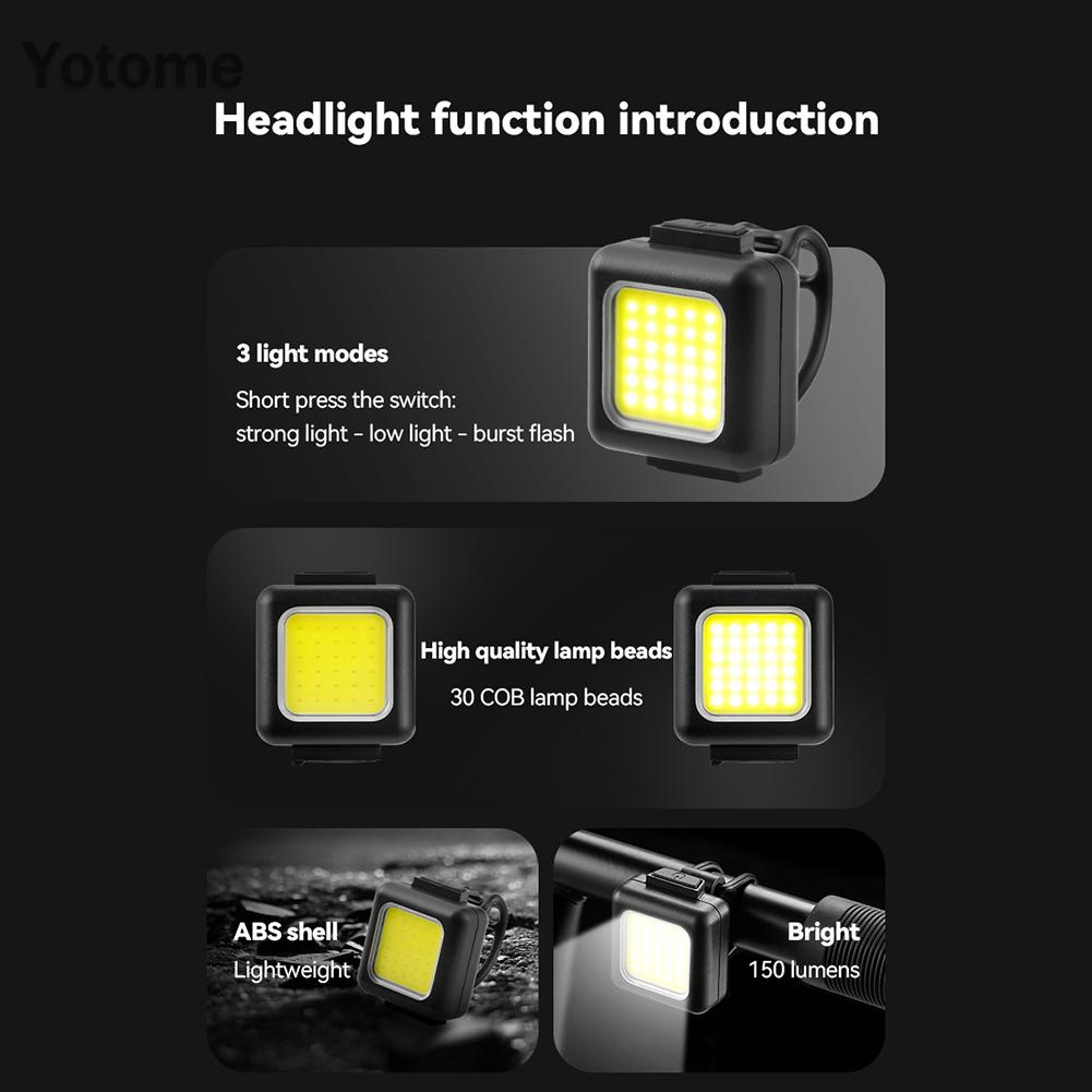 Đèn led cob 130lm / 80lm 150mah lp-05.vn Chống Thấm Nước Có Thể Sạc Lại usb Cho Xe Đạp