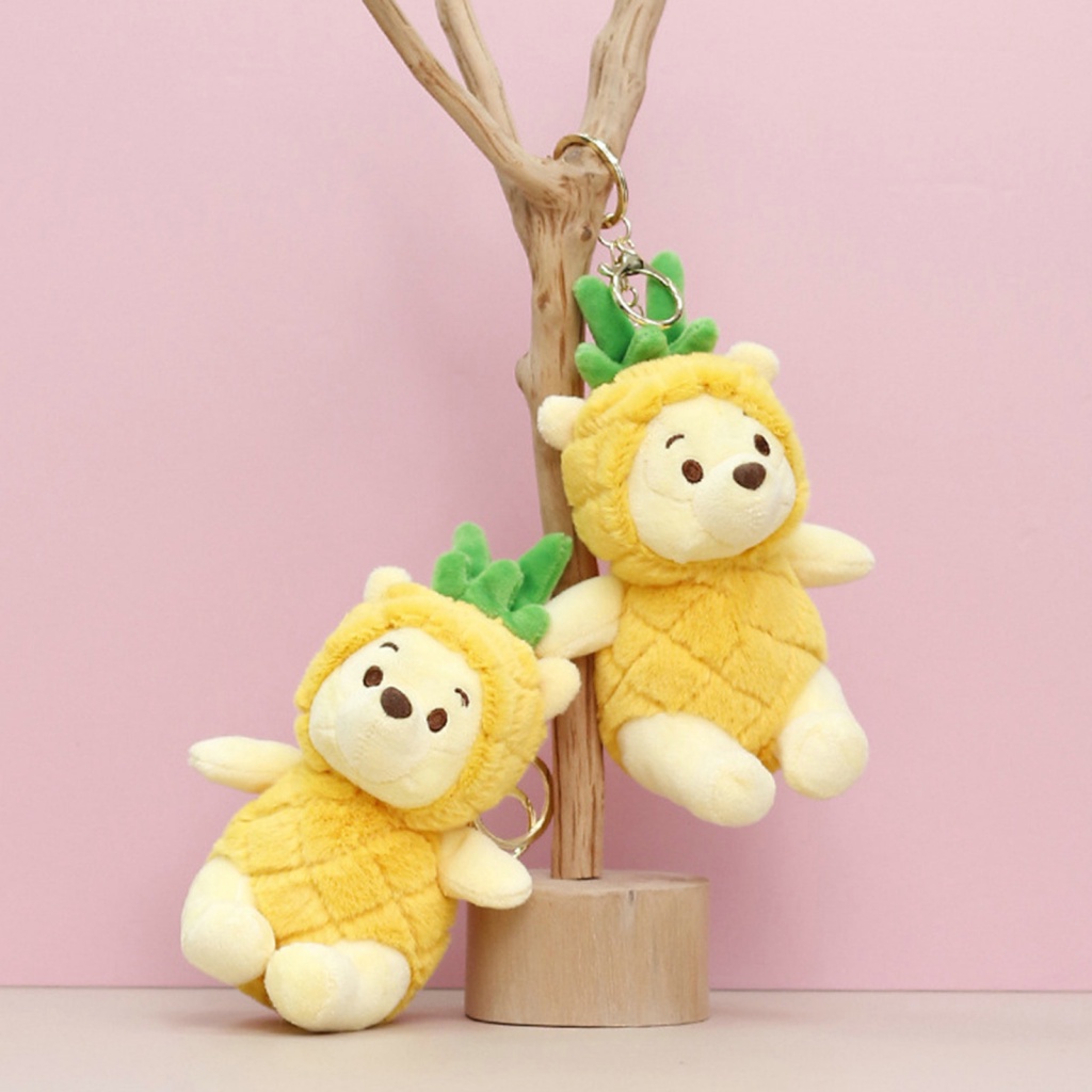 Buym2 Móc Khóa Búp Bê Gấu / Quả Dứa Nhồi Bông mini Mềm Mại Thoải Mái Chạm Cảm Ứng Chống Mài Mòn Trang Trí Túi Xách