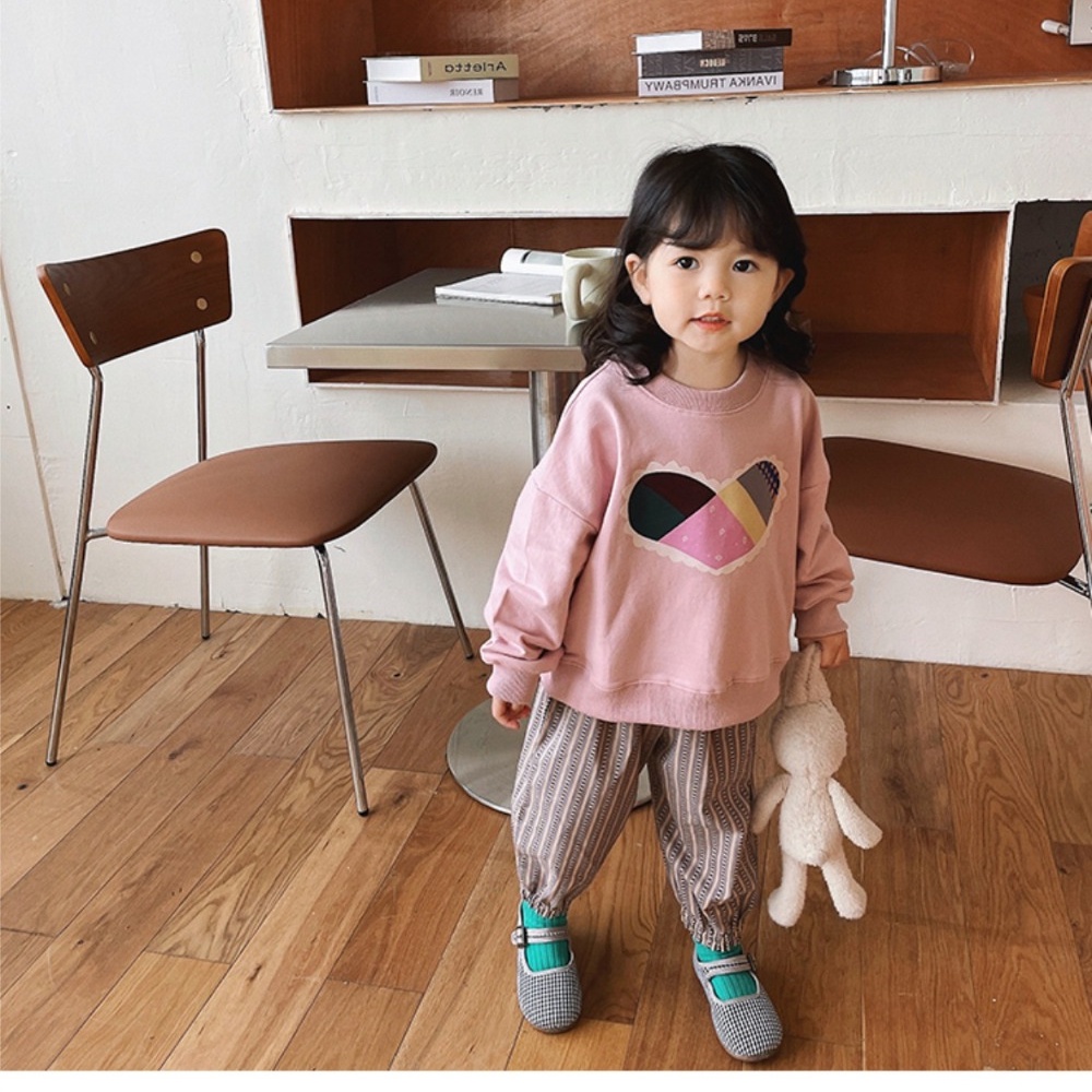Áo sweater cotton Cổ Tròn Dáng Rộng In Hình Thời Trang Xuân Thu Mới Cho Bé Trai Gái