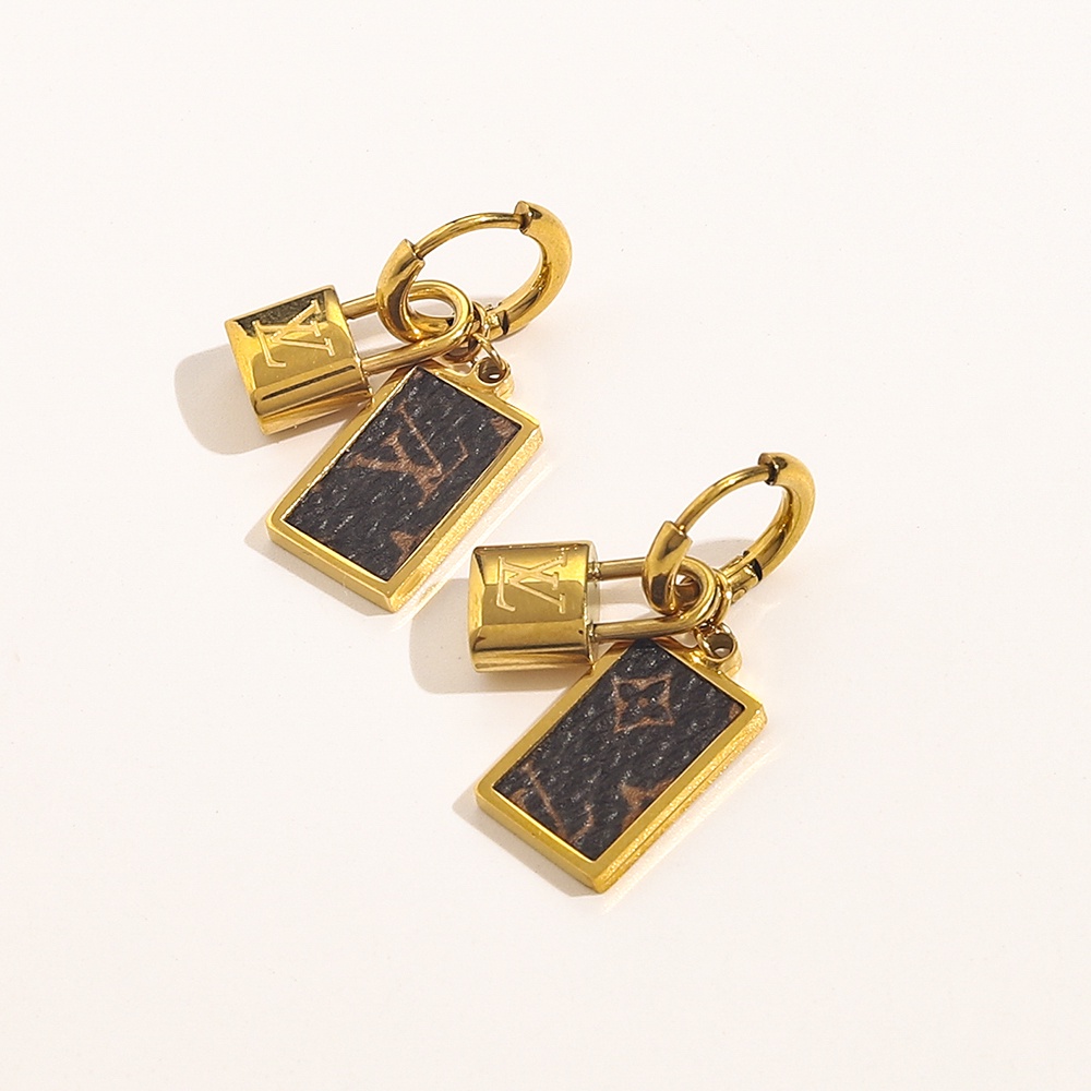 Thời Trang Bông Tai lv Bằng Thép Titan In Chữ louis vuitton Cá Tính Cho Nữ