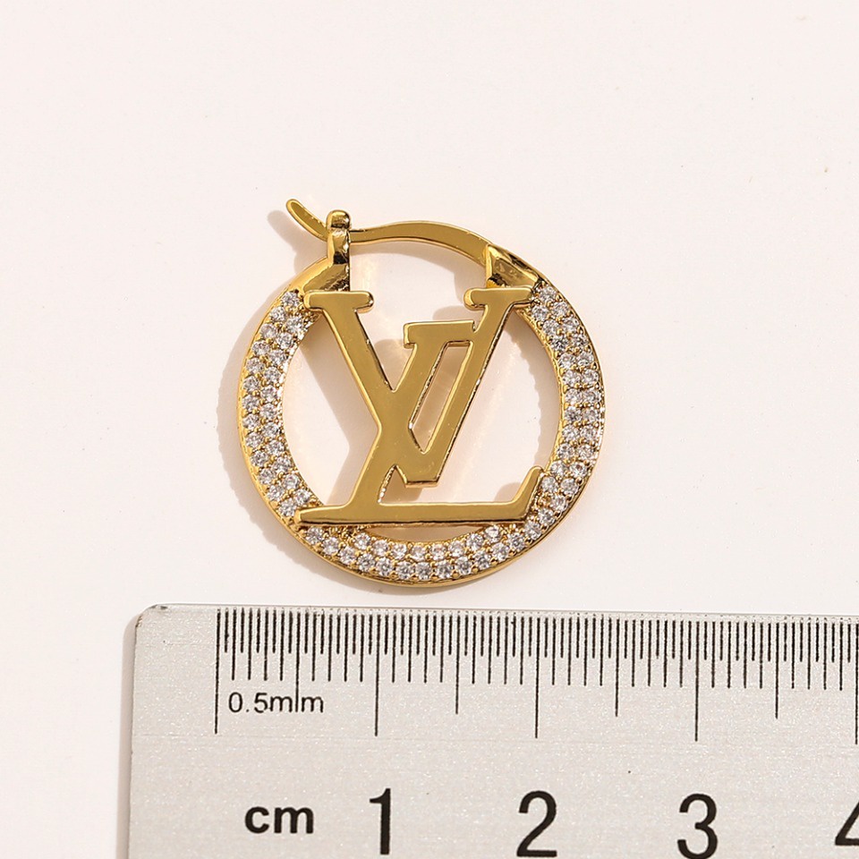 Thời Trang Bông Tai lv Bằng Thép Titan In Chữ louis vuitton Cá Tính Cho Nữ