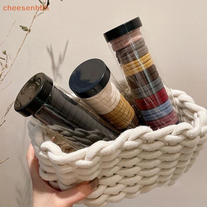 Hộp 20 Dây Buộc Tóc Co Giãn Màu Trơn Đơn Giản