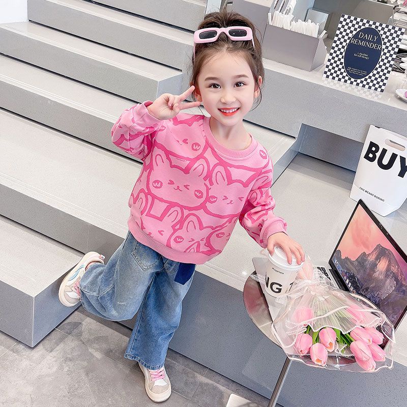 Áo hoodies Tay Dài Đáng Yêu Cho Bé Gái 2-9 Tuổi Thời Trang