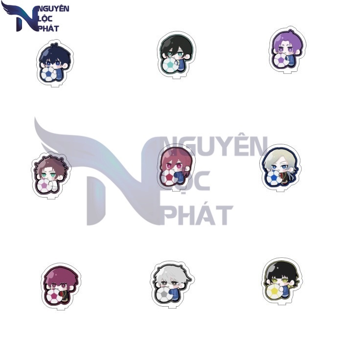 MÔ HÌNH Standee BLUE LOCK Ôm Bóng in hình anime tượng mica acrylic chibi trang trí trưng bày