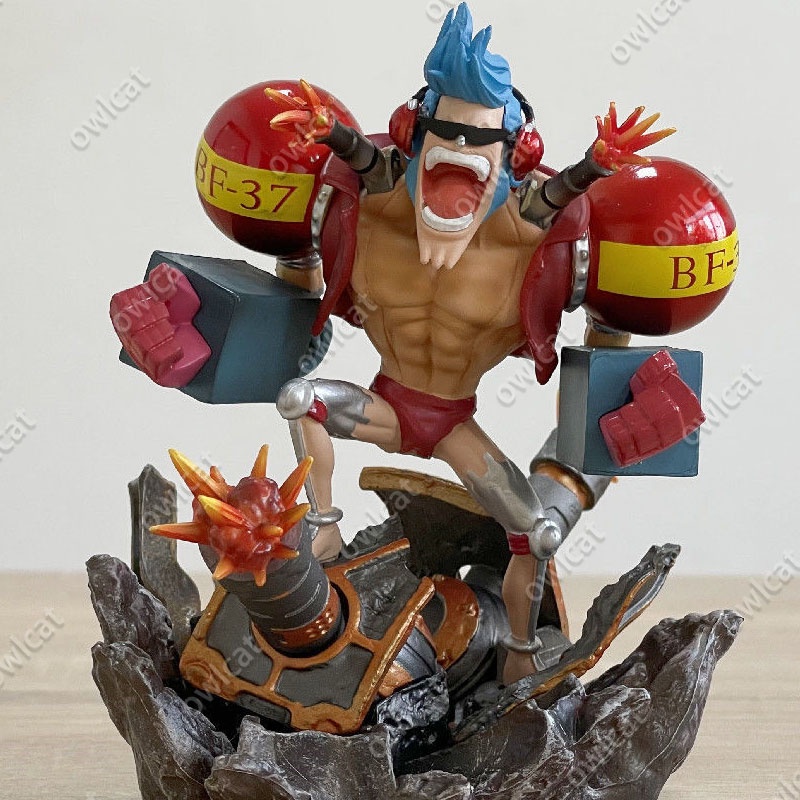 Mô Hình Nhân Vật One Piece Franky  13cm GK Version Straw Hat Pirates Cyborg Iron Man Frankie Battle PVC Figure Packed in Box Model Luffy