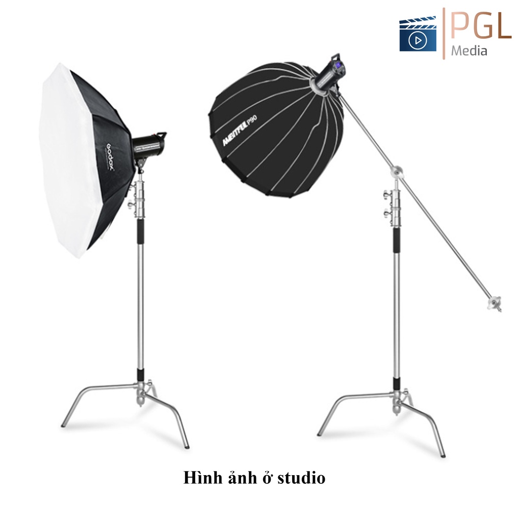 Chân đèn C-Stand 3m3 tải trọng 30kg, dùng cho các loại đèn quay phim và đèn studio cỡ lớn