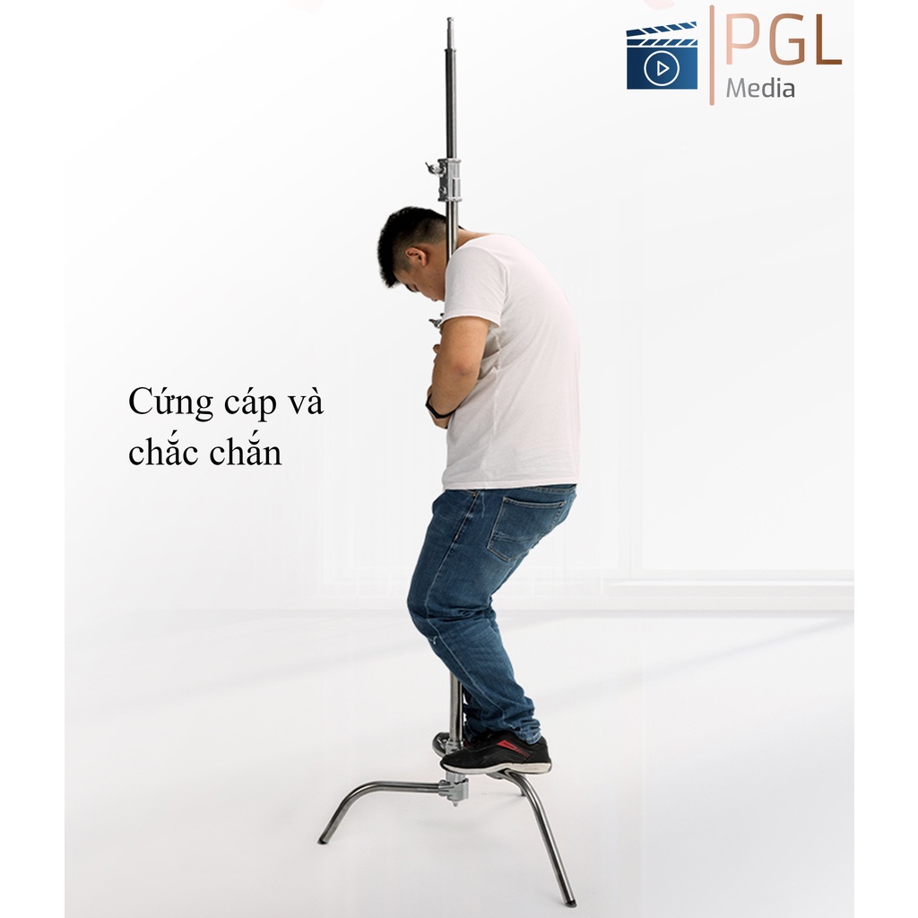 Chân đèn C-Stand 3m3 tải trọng 30kg, dùng cho các loại đèn quay phim và đèn studio cỡ lớn