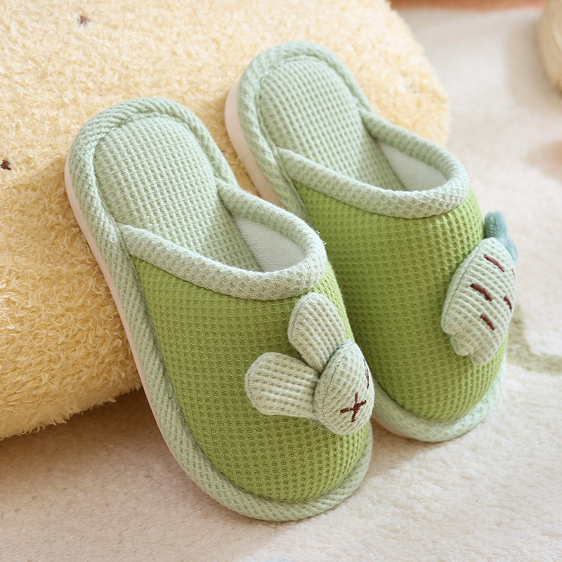 AYUER Dép Đi Trong Nhà Chống Trượt Hình Thỏ Dễ Thương Cho Ba Mẹ Và Bé