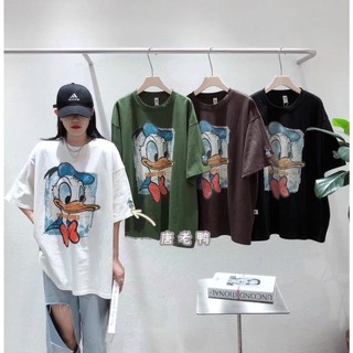 Áo thun nữ ngắn tay in hình vịt donald
