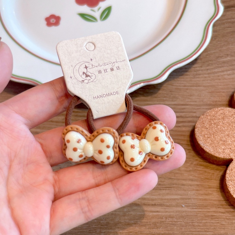Set 2 Dây Buộc Tóc Co Giãn Hình Ly Trà Sữa Dễ Thương Cho Bé Gái