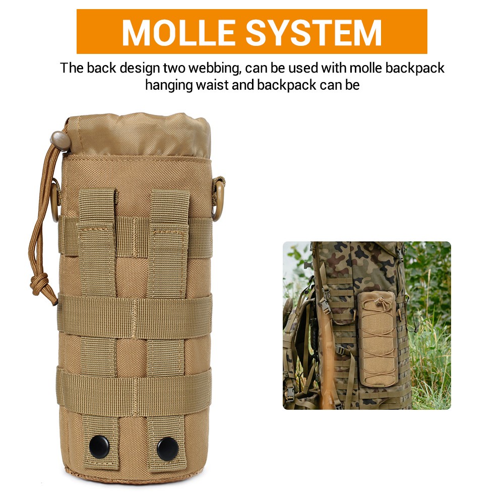 Túi Đựng Bình Nước 1l 1000d Bằng nylon Có Dây Rút Và Đáy Lưới Tiện Dụng Mang Theo Du Lịch Cắm Trại