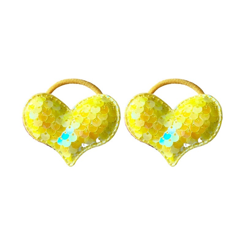 Set 2 Dây Cột Tóc Co Giãn Hình Trái Tim Dễ Thương Cho Bé Gái