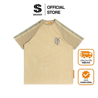 Áo thun 100% vải lưới mesh - logo mesh raglan tee in brown