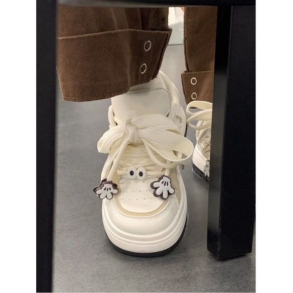 Trắng dày đế giày giải trí thời trang sinh viên Breathable Sneaker giày học sinh giày học