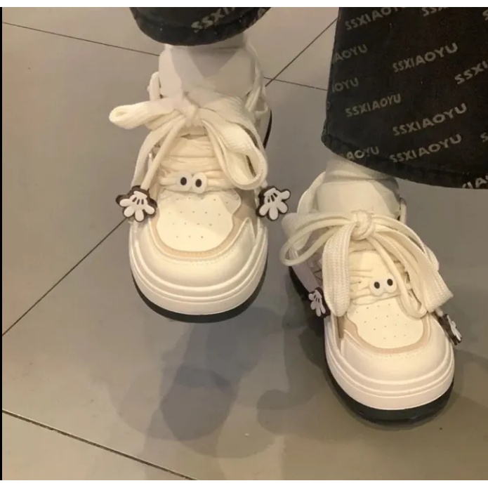 Trắng dày đế giày giải trí thời trang sinh viên Breathable Sneaker giày học sinh giày học