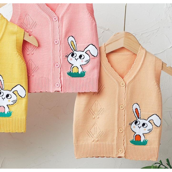 Áo gile len cài giữa cho bé trai bé gáí