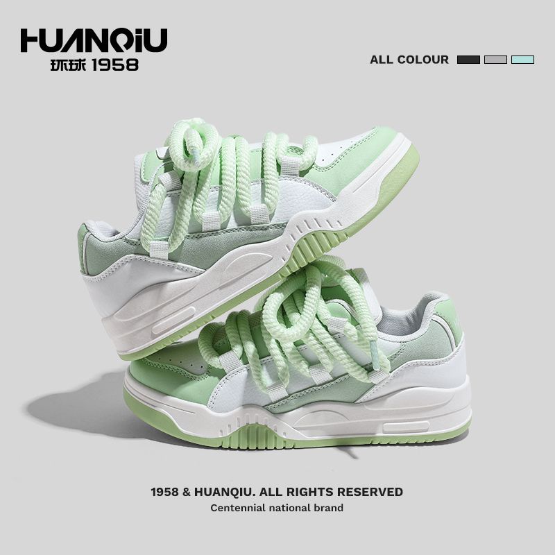 Giày Thể Thao Đế Bánh Mì dopamine 2023 Màu Trắng Phong Cách retro Thông Dụng Cho Cặp Đôi