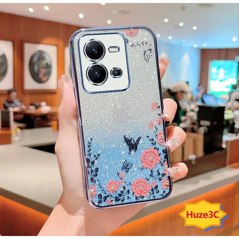 Ốp Lưng vivo v25 5g / v25e Ốp Điện Thoại Hình Hoa Và Bướm Xinh Xắn Cho vivo v25 5g / v25e HYB