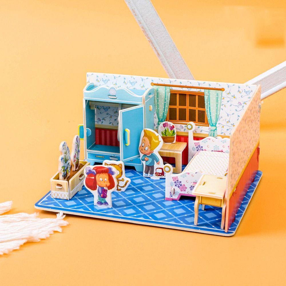 Đồ Chơi Xếp Hình Ngôi Nhà 3d Dễ Thương Dùng Làm Quà Tặng Sinh Nhật