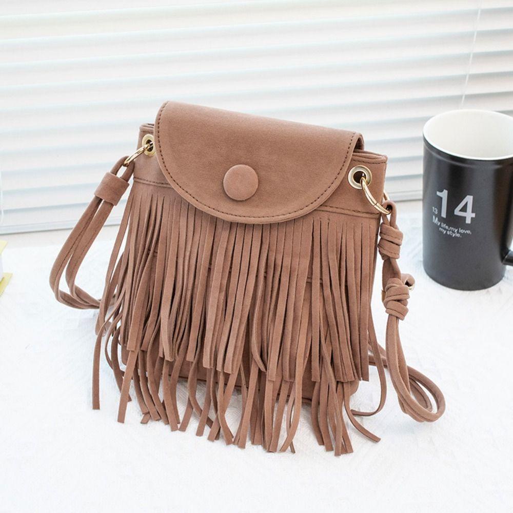 One Túi Xách Da pu Thiết Kế Tua Rua Phong Cách bohemian Thời Trang Cho Nữ