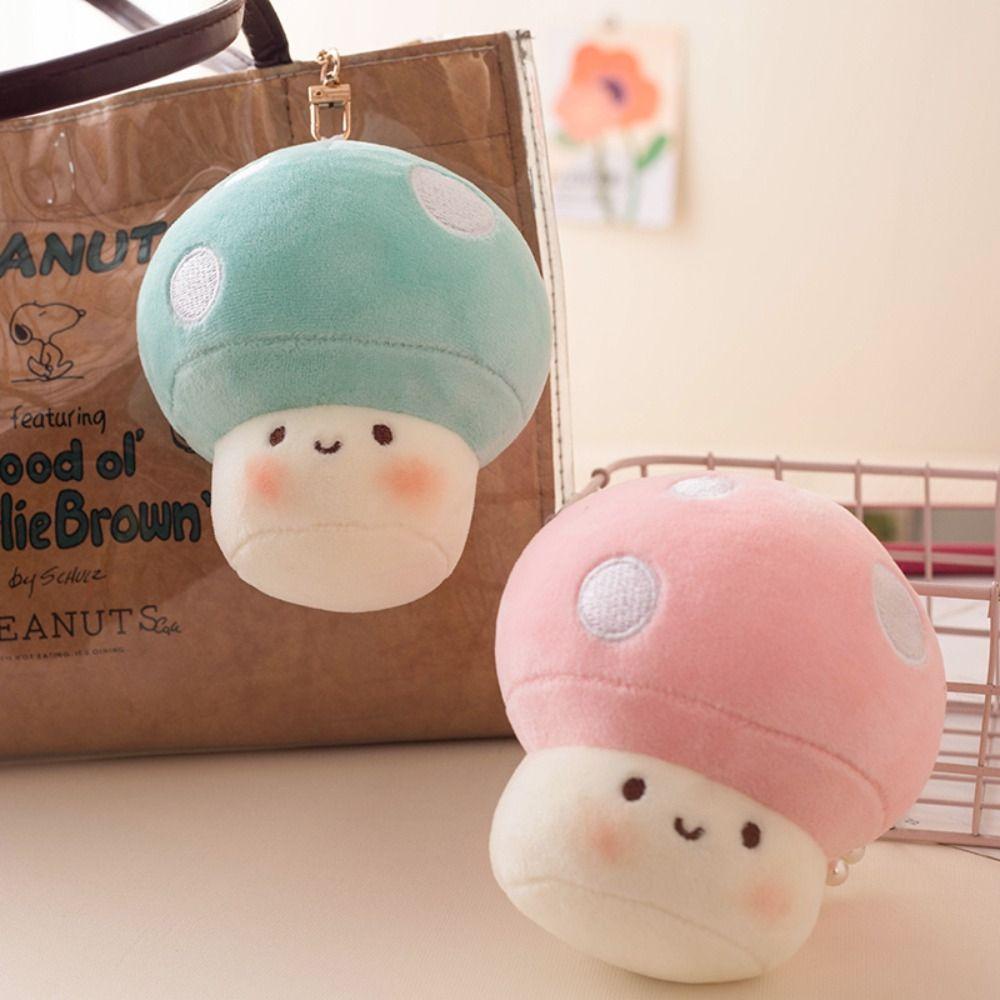 Mmluck Mush Bông Móc Khóa pp cotton Hình Nấm Hoạt Hình Tinh Tế Kèm Móc Khóa