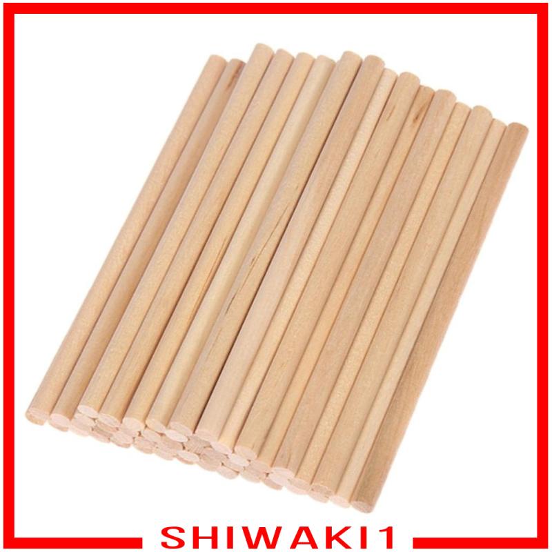 Set 50 Que Gỗ Tròn 10cm / 15cm / 20cm Đường Kính 5mm