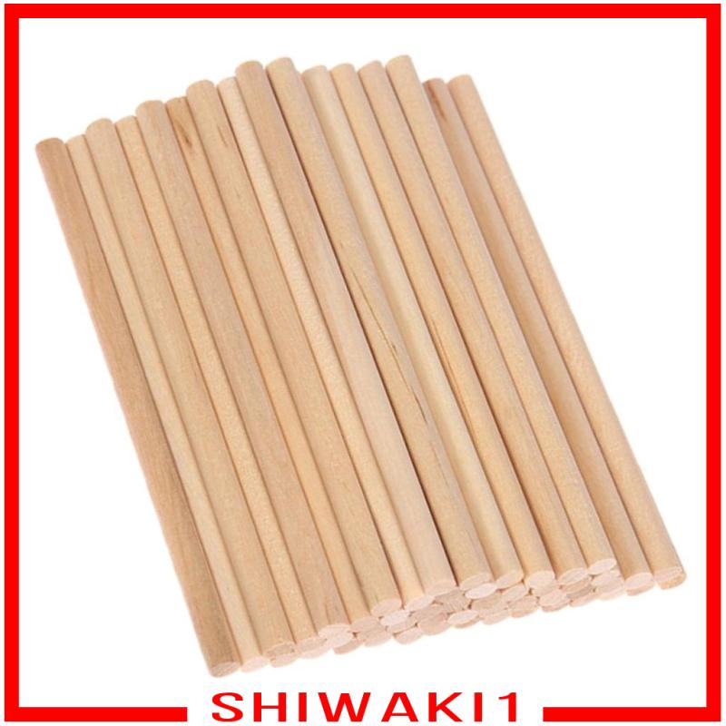 Set 50 Que Gỗ Tròn 10cm / 15cm / 20cm Đường Kính 5mm