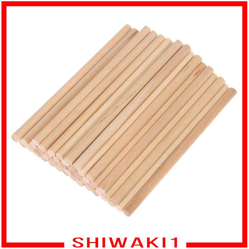 Set 50 Que Gỗ Tròn 10cm / 15cm / 20cm Đường Kính 5mm