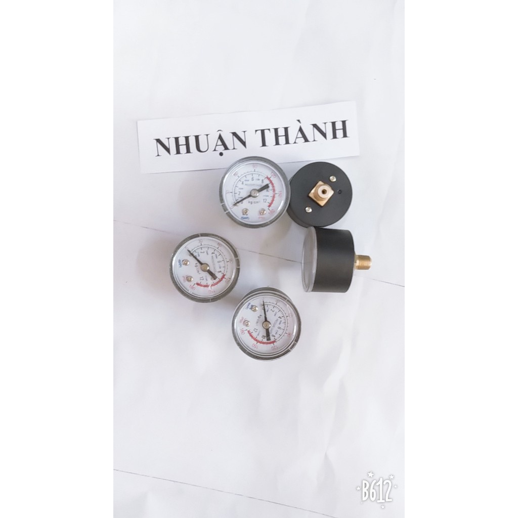 Đồng hồ đo áp suất khí nén 0-180psi 0-12bar 1 / 8 " chân ren 9mm