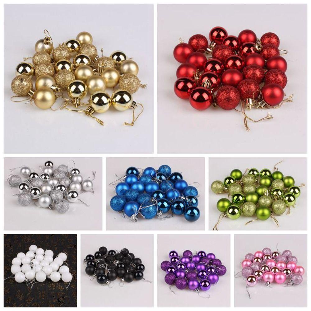 Mengxuan set 24 Quả Bóng Treo Trang Trí Cây Thông Giáng Sinh Lấp Lánh Chống Vỡ Cho Tiệc Cưới