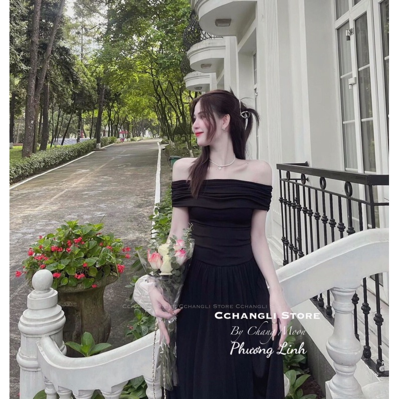 Váy trễ vai cotton