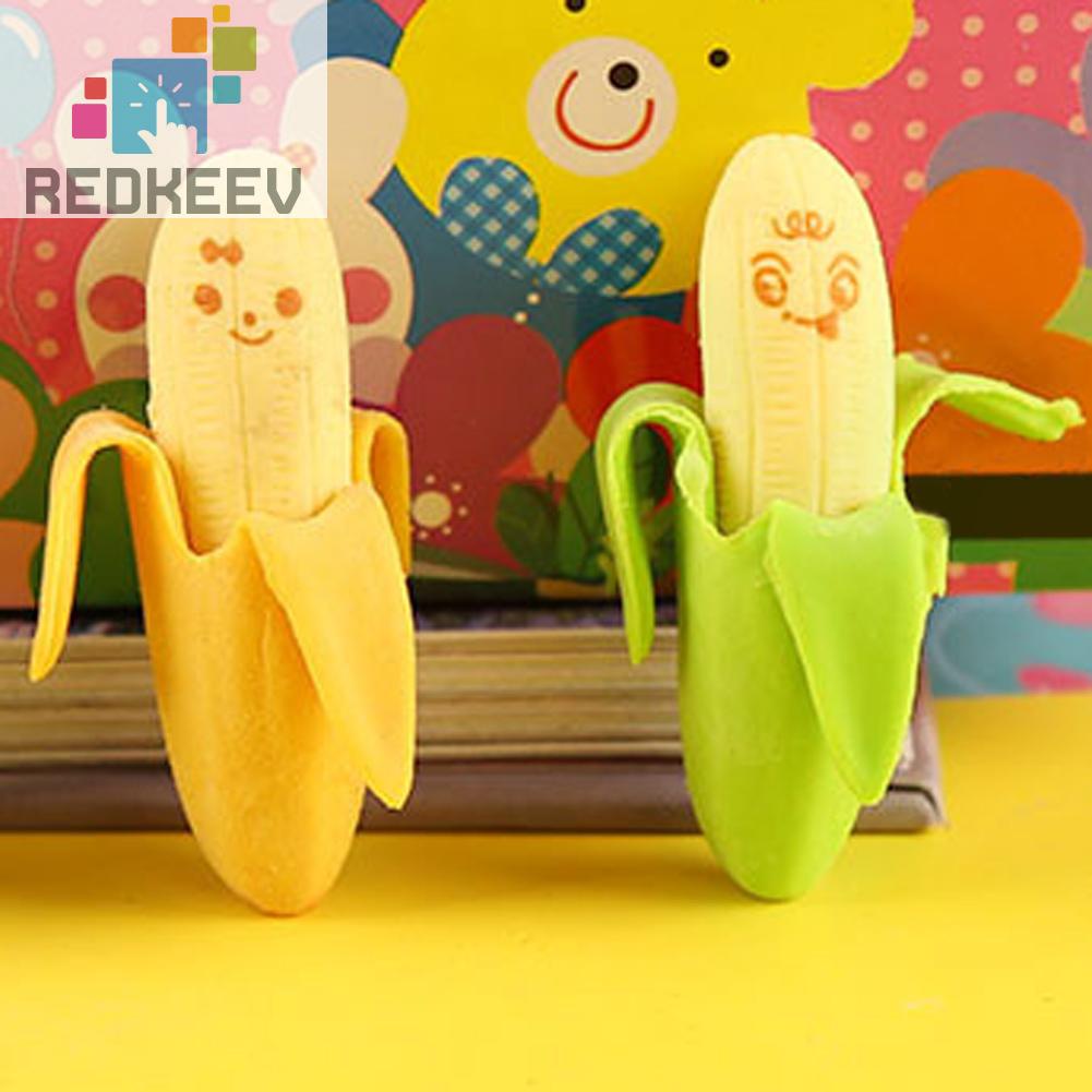 Bộ 2 Cục Tẩy Bút Chì Hình Trái Chuối Bằng Cao Su Dễ Thương