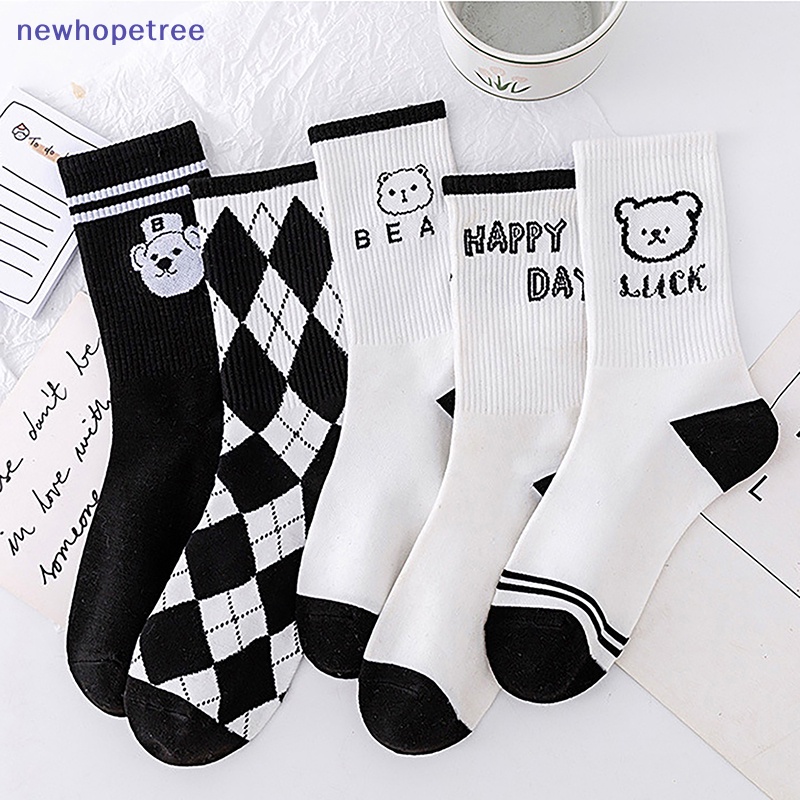 Nvn Vớ Thể Thao Thu Đông Bằng cotton Màu Tím Dòng Hình Trái Tim Bảng Chữ Cái Gấu Hoạt Hình Thời Trang Ngọt Ngào Cho Nữ Sồik