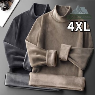 Áo Thun Tay Dài Cổ Cao Hai Mặt Lót Nhung Dày Giữ Nhiệt Thời Trang Thu Đông Cho Nam