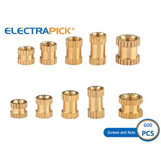Electrapick Hộp 600 đai ốc có khía Electrapick M2 M2.5 M3 M4 M5 bằng đồng cứng chuyên dụng