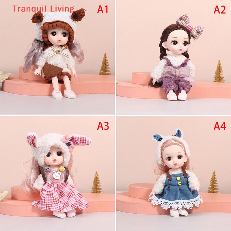 Búp Bê Khớp Động mini 16cm Có Thể Tháo Rời Kèm Quần Áo Cho Bé Gái