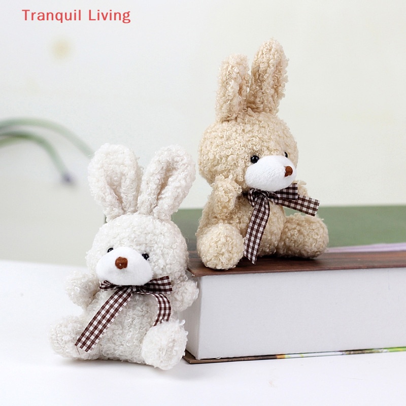 Thỏ Nhồi Bông Mềm Mại 11cm Thắt Nơ Đáng Yêu Cho Bé